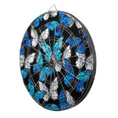 Donker naadloos patroon met blauwe vlinders Morpho Dartbord (Voorkant Rechts)
