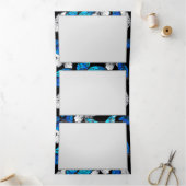 Donker naadloos patroon met blauwe vlinders Morpho Drieluik Kaart (Binnen)