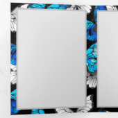 Donker naadloos patroon met blauwe vlinders Morpho Drieluik Kaart (Binnenzijde eerst)