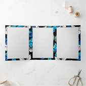 Donker naadloos patroon met blauwe vlinders Morpho Drieluik Kaart (Binnen)