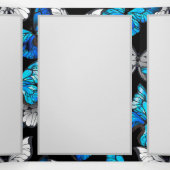 Donker naadloos patroon met blauwe vlinders Morpho Drieluik Kaart (Binnenkant midden)