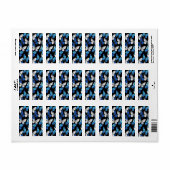 Donker naadloos patroon met blauwe vlinders Morpho Etiket (Full Sheet)