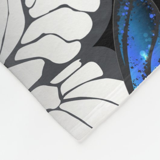 Donker naadloos patroon met blauwe vlinders Morpho Fleece Deken (Hoek)