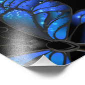 Donker naadloos patroon met blauwe vlinders Morpho Foto Afdruk (Hoek)