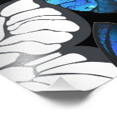 Donker naadloos patroon met blauwe vlinders Morpho Foto Afdruk (Hoek)