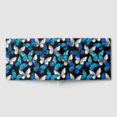 Donker naadloos patroon met blauwe vlinders Morpho Gastenboek (Volledig)