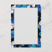 Donker naadloos patroon met blauwe vlinders Morpho Informatiekaartje (Achterkant)