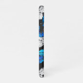 Donker naadloos patroon met blauwe vlinders Morpho iPhone Hoesje (Rechterkant)