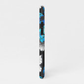 Donker naadloos patroon met blauwe vlinders Morpho iPhone Hoesje (Linkerkant)