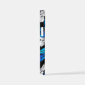 Donker naadloos patroon met blauwe vlinders Morpho iPhone Hoesje (Rechterkant)