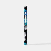 Donker naadloos patroon met blauwe vlinders Morpho iPhone Hoesje (Linkerkant)