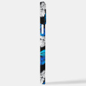 Donker naadloos patroon met blauwe vlinders Morpho iPhone Hoesje (Rechterkant)