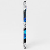 Donker naadloos patroon met blauwe vlinders Morpho iPhone Hoesje (Rechterkant)