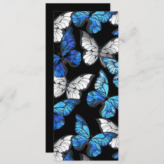 Donker naadloos patroon met blauwe vlinders Morpho Kaart (Voorkant / Achterkant)