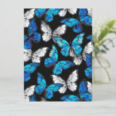 Donker naadloos patroon met blauwe vlinders Morpho Kaart (Staand voorkant)