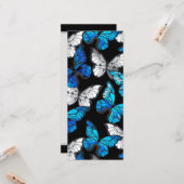 Donker naadloos patroon met blauwe vlinders Morpho Kaart (Voorkant / Achterkant in situ)