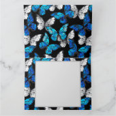 Donker naadloos patroon met blauwe vlinders Morpho Kaart (Binnen)