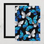 Donker naadloos patroon met blauwe vlinders Morpho Kaart (Voorkant / Achterkant)