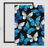 Donker naadloos patroon met blauwe vlinders Morpho Kaart (Voorkant / Achterkant)