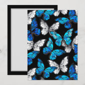 Donker naadloos patroon met blauwe vlinders Morpho Kaart (Voorkant / Achterkant)