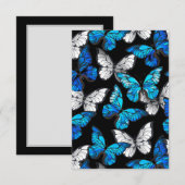 Donker naadloos patroon met blauwe vlinders Morpho Kaart (Voorkant / Achterkant)