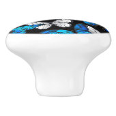 Donker naadloos patroon met blauwe vlinders Morpho Keramische Knop (Zijkant)