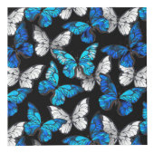 Donker naadloos patroon met blauwe vlinders Morpho Kubus (Voorkant)