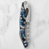 Donker naadloos patroon met blauwe vlinders Morpho Kurkentrekker (Achterkant)