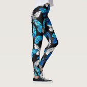 Donker naadloos patroon met blauwe vlinders Morpho Leggings (Rechts)
