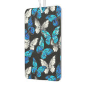 Donker naadloos patroon met blauwe vlinders Morpho Luchtverfrisser (Links)