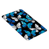 Donker naadloos patroon met blauwe vlinders Morpho Magneet (Rechterzijde)