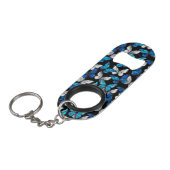 Donker naadloos patroon met blauwe vlinders Morpho Mini Flessenopener (Voorkant Gekanteld)