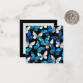 Donker naadloos patroon met blauwe vlinders Morpho Notitiekaartje (Voorkant / Achterkant in situ)