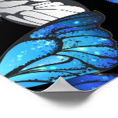 Donker naadloos patroon met blauwe vlinders Morpho Poster (Hoek)