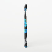 Donker naadloos patroon met blauwe vlinders Morpho Samsung Galaxy Hoesje (Linkerkant)