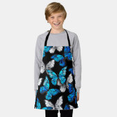 Donker naadloos patroon met blauwe vlinders Morpho Schort (Gedragen)