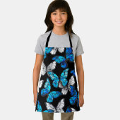 Donker naadloos patroon met blauwe vlinders Morpho Schort (Insitu)