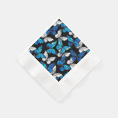 Donker naadloos patroon met blauwe vlinders Morpho Servet (Hoek)