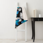 Donker naadloos patroon met blauwe vlinders Morpho Sherpa Deken (In situ)