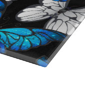 Donker naadloos patroon met blauwe vlinders Morpho Snijplank (Hoek)