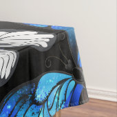 Donker naadloos patroon met blauwe vlinders Morpho Tafelkleed (Voorbeeld)