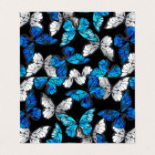 Donker naadloos patroon met blauwe vlinders Morpho Visitekaartje (Buitenkant ongevouwen)