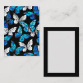 Donker naadloos patroon met blauwe vlinders Morpho Visitekaartje (Voorkant / Achterkant)