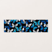 Donker naadloos patroon met blauwe vlinders Morpho Visitekaartje (Buitenkant ongevouwen)