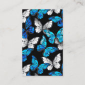 Donker naadloos patroon met blauwe vlinders Morpho Visitekaartje (Voorkant)