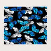 Donker naadloos patroon met blauwe vlinders Morpho Visitekaartje (Buitenkant ongevouwen)