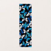 Donker naadloos patroon met blauwe vlinders Morpho Visitekaartje (Buitenkant ongevouwen)