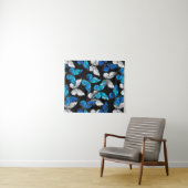 Donker naadloos patroon met blauwe vlinders Morpho Wandkleed (In Situ (horizontaal))