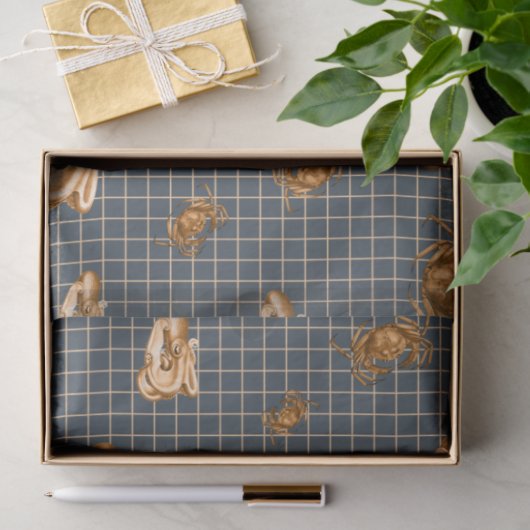 Donker nautisch serie ontwerp 10 tissuepapier (Geschenk)