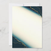 Donker Navy Blauw & Goud Modern Coastal Beach Wedd Kaart (Achterkant)